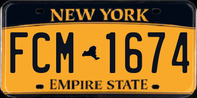 NY license plate FCM1674