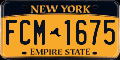 NY license plate FCM1675
