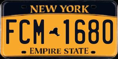 NY license plate FCM1680