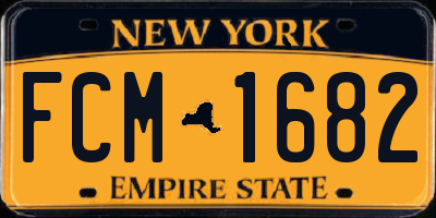 NY license plate FCM1682