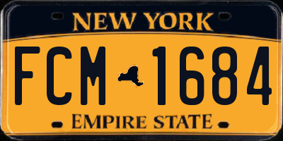NY license plate FCM1684