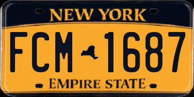 NY license plate FCM1687