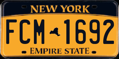 NY license plate FCM1692