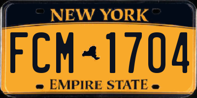 NY license plate FCM1704