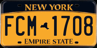 NY license plate FCM1708