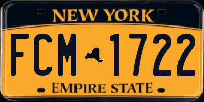 NY license plate FCM1722