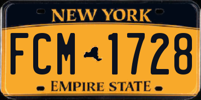 NY license plate FCM1728