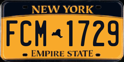 NY license plate FCM1729