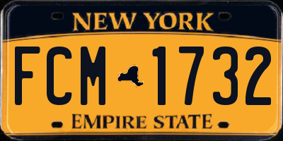 NY license plate FCM1732