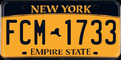 NY license plate FCM1733