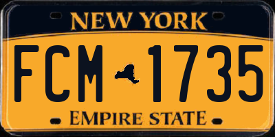 NY license plate FCM1735