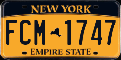 NY license plate FCM1747