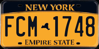 NY license plate FCM1748