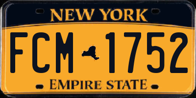 NY license plate FCM1752