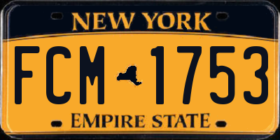 NY license plate FCM1753
