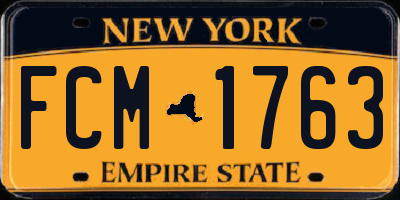 NY license plate FCM1763