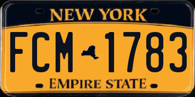NY license plate FCM1783