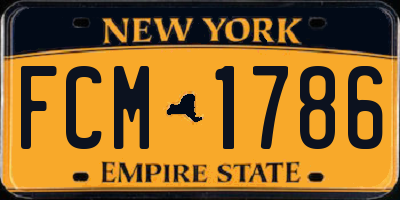 NY license plate FCM1786