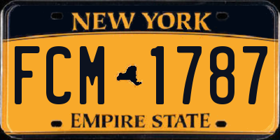 NY license plate FCM1787