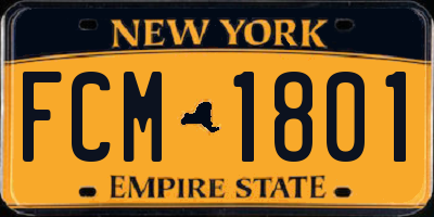 NY license plate FCM1801