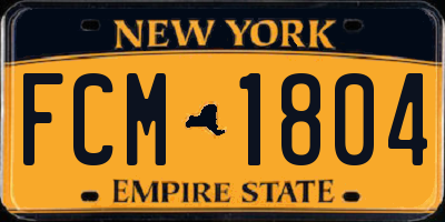 NY license plate FCM1804