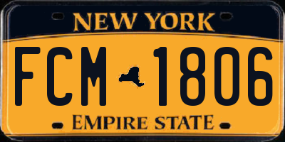 NY license plate FCM1806