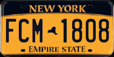 NY license plate FCM1808