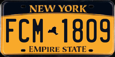 NY license plate FCM1809