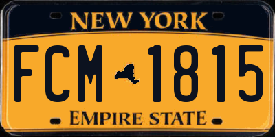 NY license plate FCM1815