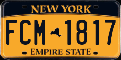 NY license plate FCM1817