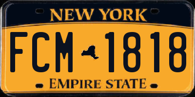 NY license plate FCM1818