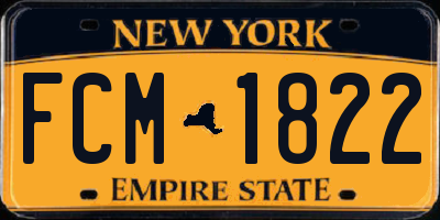 NY license plate FCM1822