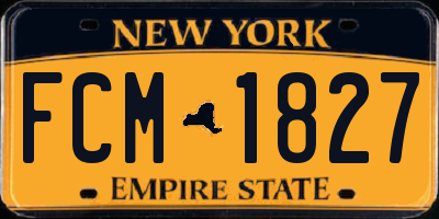 NY license plate FCM1827