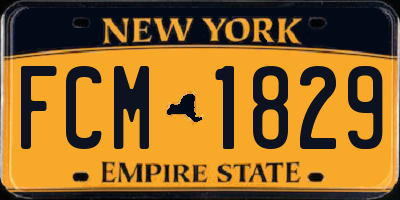 NY license plate FCM1829