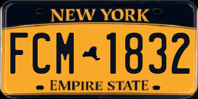 NY license plate FCM1832