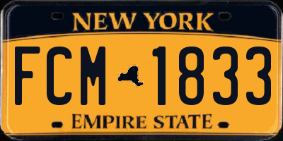 NY license plate FCM1833