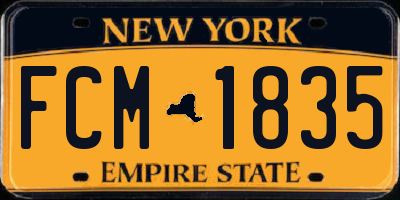 NY license plate FCM1835