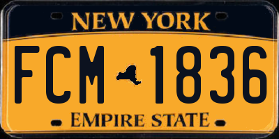 NY license plate FCM1836
