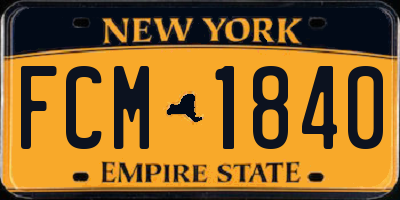 NY license plate FCM1840