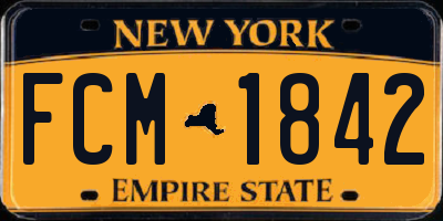 NY license plate FCM1842