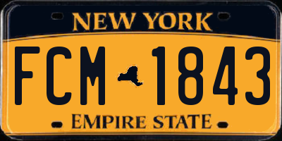 NY license plate FCM1843