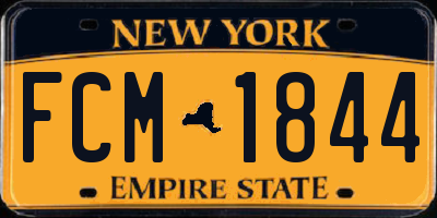 NY license plate FCM1844