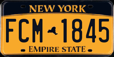 NY license plate FCM1845
