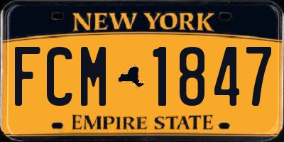 NY license plate FCM1847