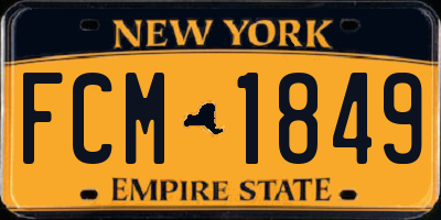 NY license plate FCM1849