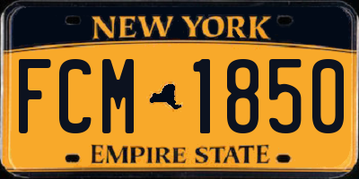 NY license plate FCM1850