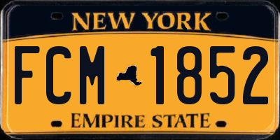NY license plate FCM1852