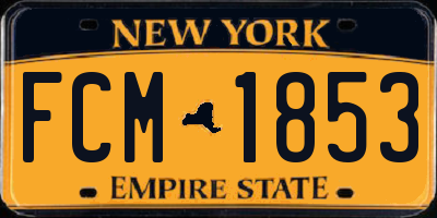 NY license plate FCM1853