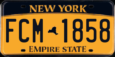 NY license plate FCM1858