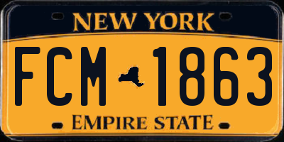 NY license plate FCM1863